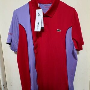 NWT Lacoste SPORT Novak Djokovic Men’s Colorblock Polo – Large, Regular Fit